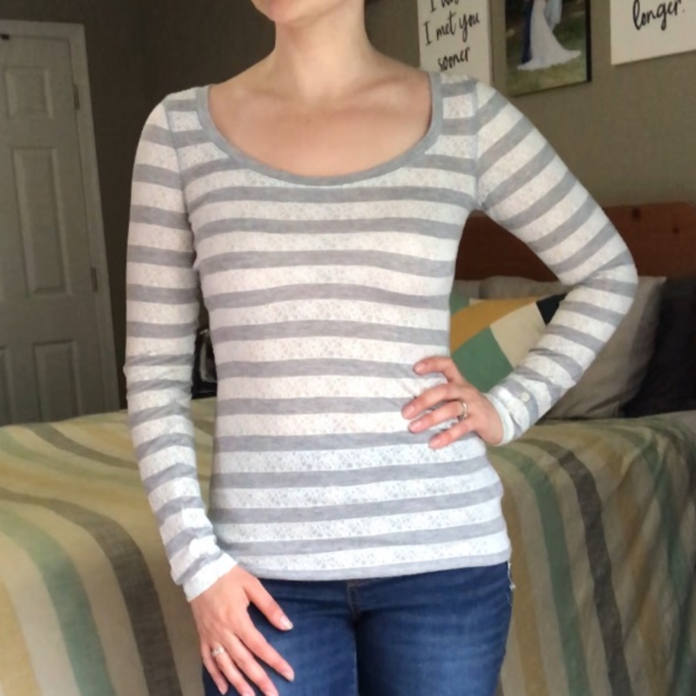 Express striped long sleeve shirt